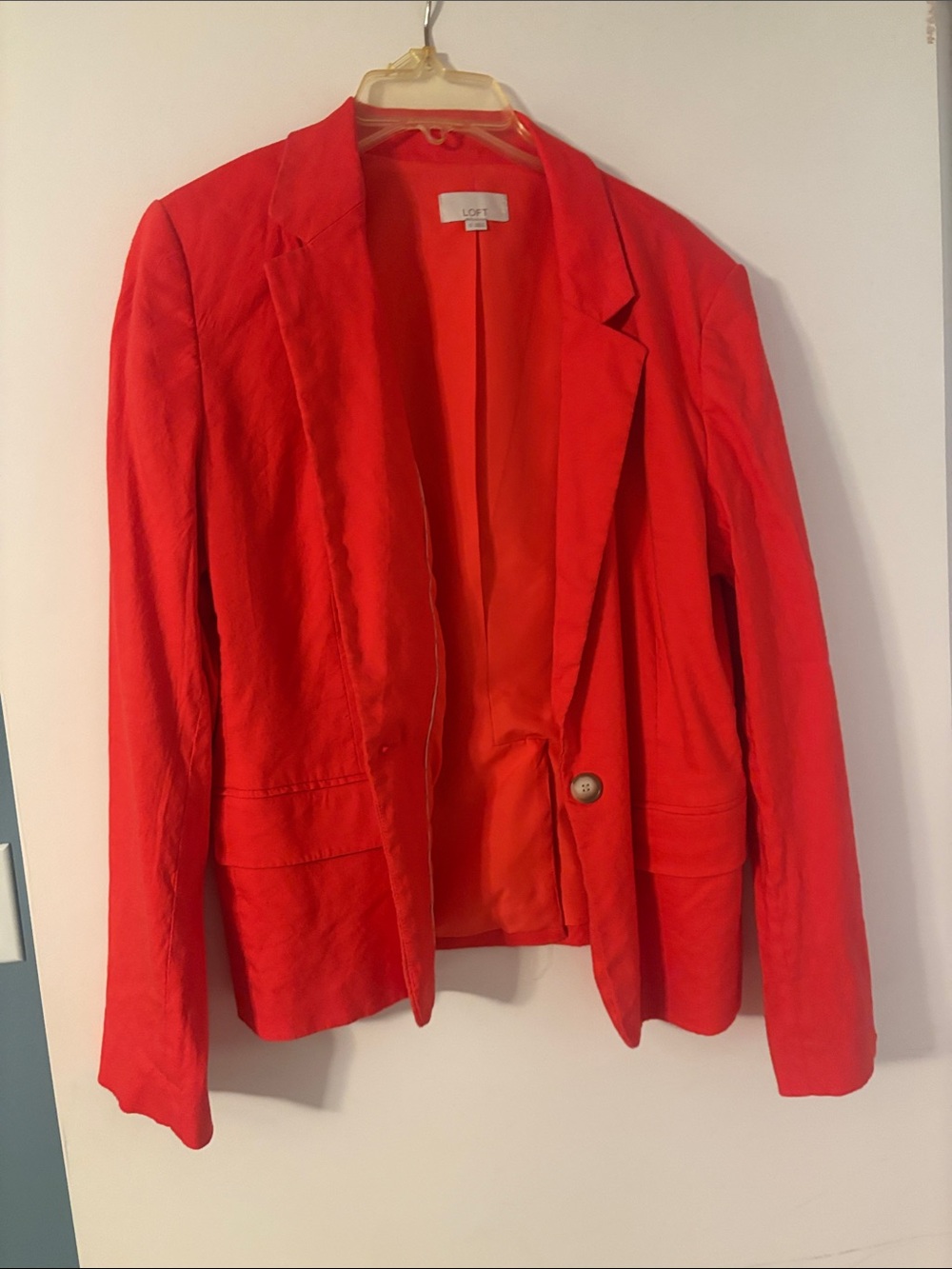 LOFT Bright Red Single-Button Blazer